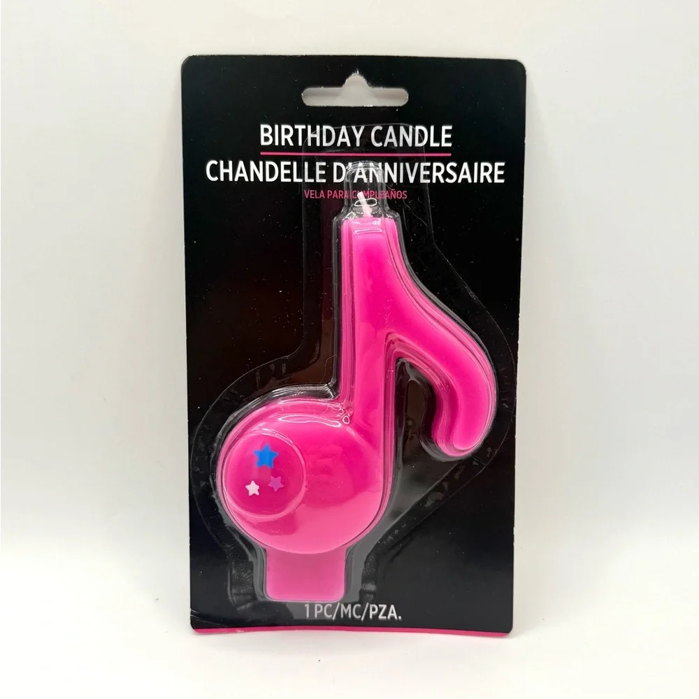 Amscan Pink Internet Famous Music Note Birthday Cake Candle 4